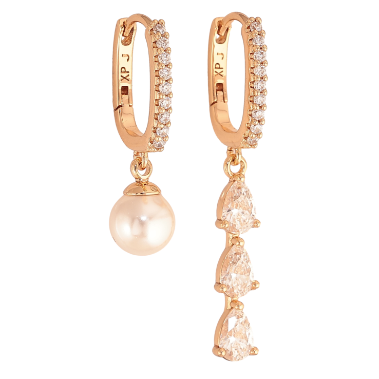 Сережки Xuping колір Позолота 18K підвіски на колечках "Асиметричні підвіски" фото №8