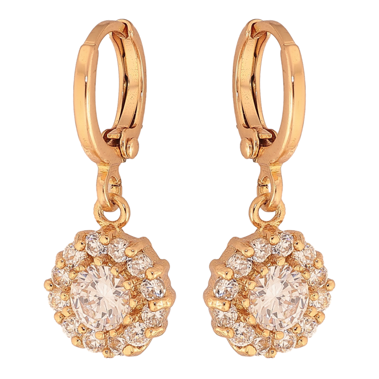 Сережки Xuping колір Позолота 18K підвіски на колечках "Візерунок з кристалами" фото №14 Сережки Xuping колір Позолота 18K підвіски на колечках "Візерунок з кристалами" фото №14