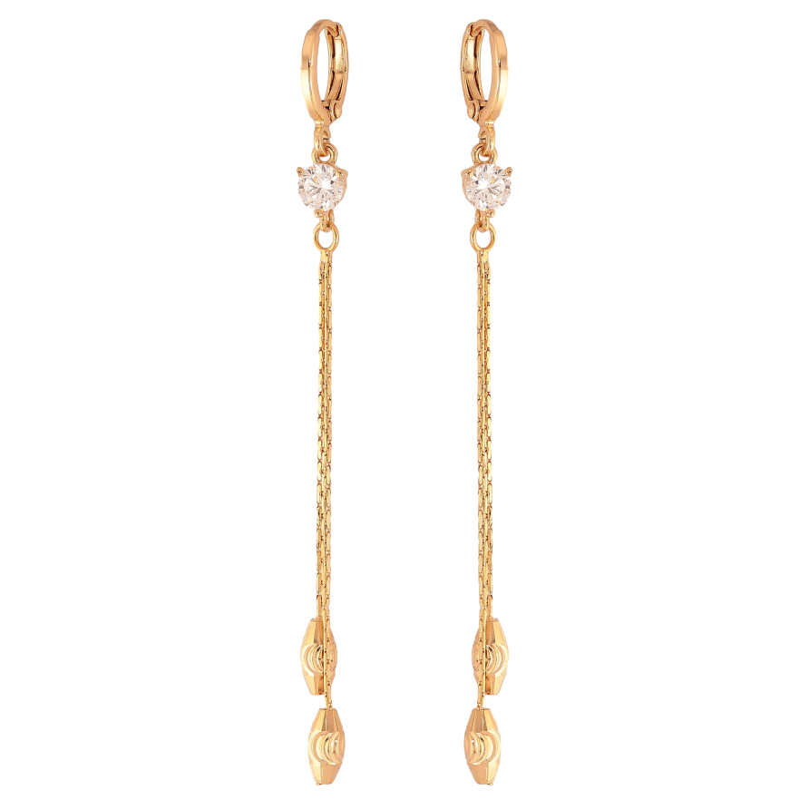 Сережки Xuping колір Позолота 18К підвіски на колечках "Кристали з підвісками" фото №1 Сережки Xuping колір Позолота 18К підвіски на колечках "Кристали з підвісками" фото №1