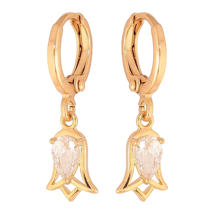 Серьги Xuping цвет Позолота 18K подвески на колечках "Тюльпаны с кристаллами" фото №24 Серьги Xuping цвет Позолота 18K подвески на колечках "Тюльпаны с кристаллами" фото №24