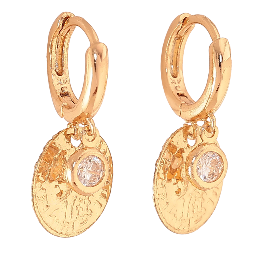 Серьги Xuping цвет Позолота 18K подвески на колечках "Узор с кристаллами" фото №1 Серьги Xuping цвет Позолота 18K подвески на колечках "Узор с кристаллами" фото №1