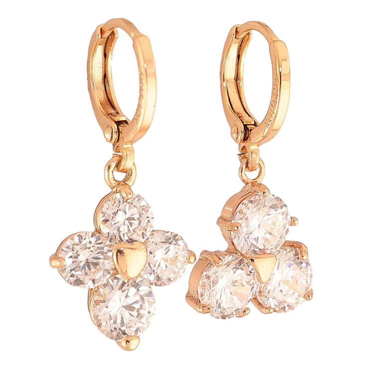 Сережки Xuping колір Позолота 18K підвіски на колечках "Асиметричні" фото №19