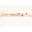 Серьги Xuping цвет Позолота 18K подвески на колечках "Цепочки с черно-белыми бусинами"  фото №2
