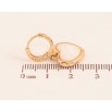 Сережки Xuping колір Позолота 18K підвіски на колечках "Білі керамічні серця" фото №2