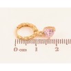 Серьги Xuping цвет Позолота 18K подвески на колечках "Розовые кристальные сердечки" фото №2