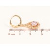 Сережки Xuping колір Позолота 18K підвіски на колечках "Крапельки з бузковими кристалами" фото №2 Сережки Xuping колір Позолота 18K підвіски на колечках "Крапельки з бузковими кристалами" фото №2