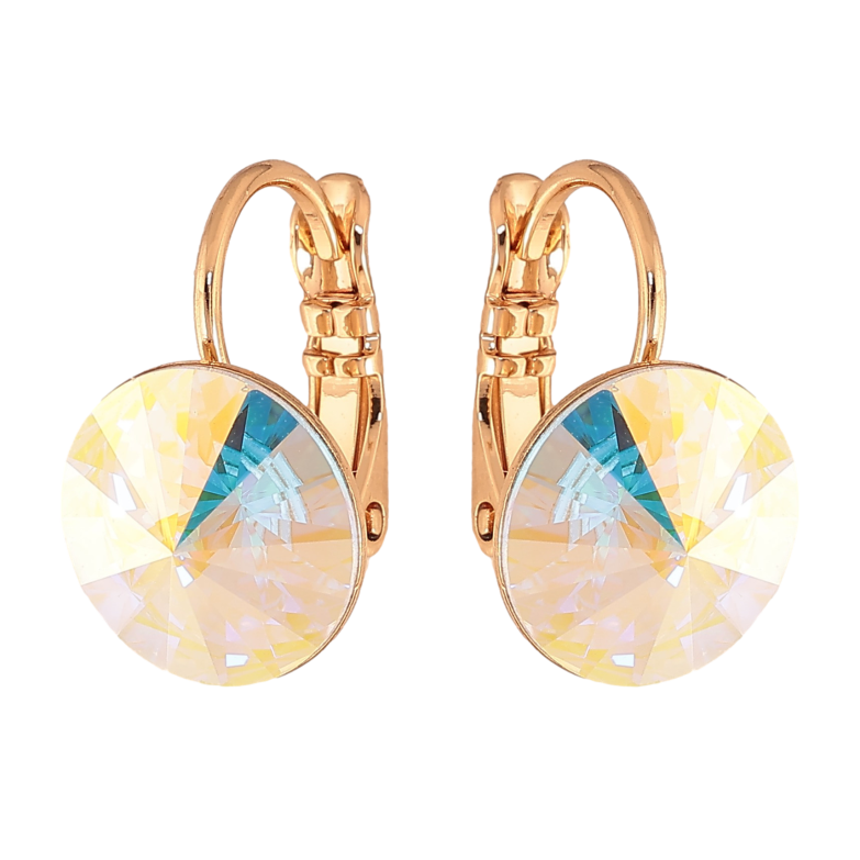 Серьги Xuping цвет Позолота 18К французский замок "Радужные кристаллы" ø 11мм фото №1 Серьги Xuping цвет Позолота 18К французский замок "Радужные кристаллы" ø 11мм фото №1