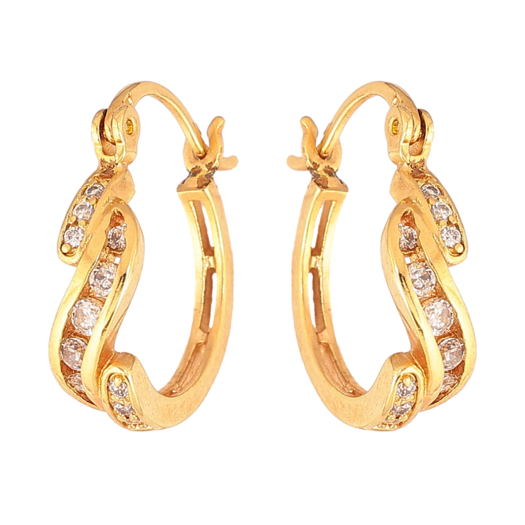 Серьги Xuping цвет Позолота 18K замок-булавка "Узор с кристаллами" ø 1.6см фото №5 Серьги Xuping цвет Позолота 18K замок-булавка "Узор с кристаллами" ø 1.6см фото №5