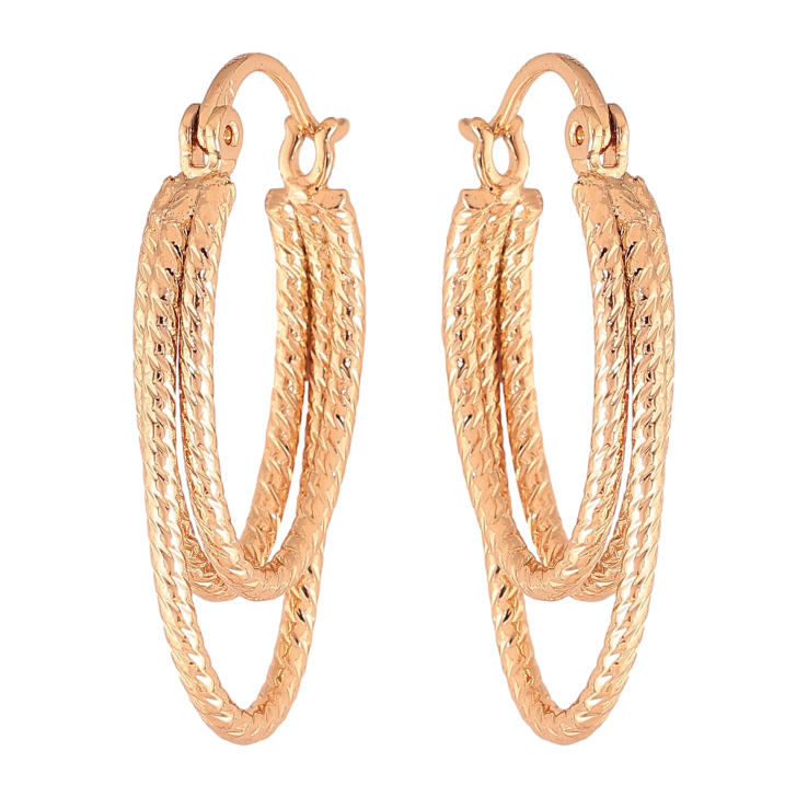 Серьги Xuping цвет Позолота 18K замок-булавка "Декоративный узор" фото №3 Серьги Xuping цвет Позолота 18K замок-булавка "Декоративный узор" фото №3