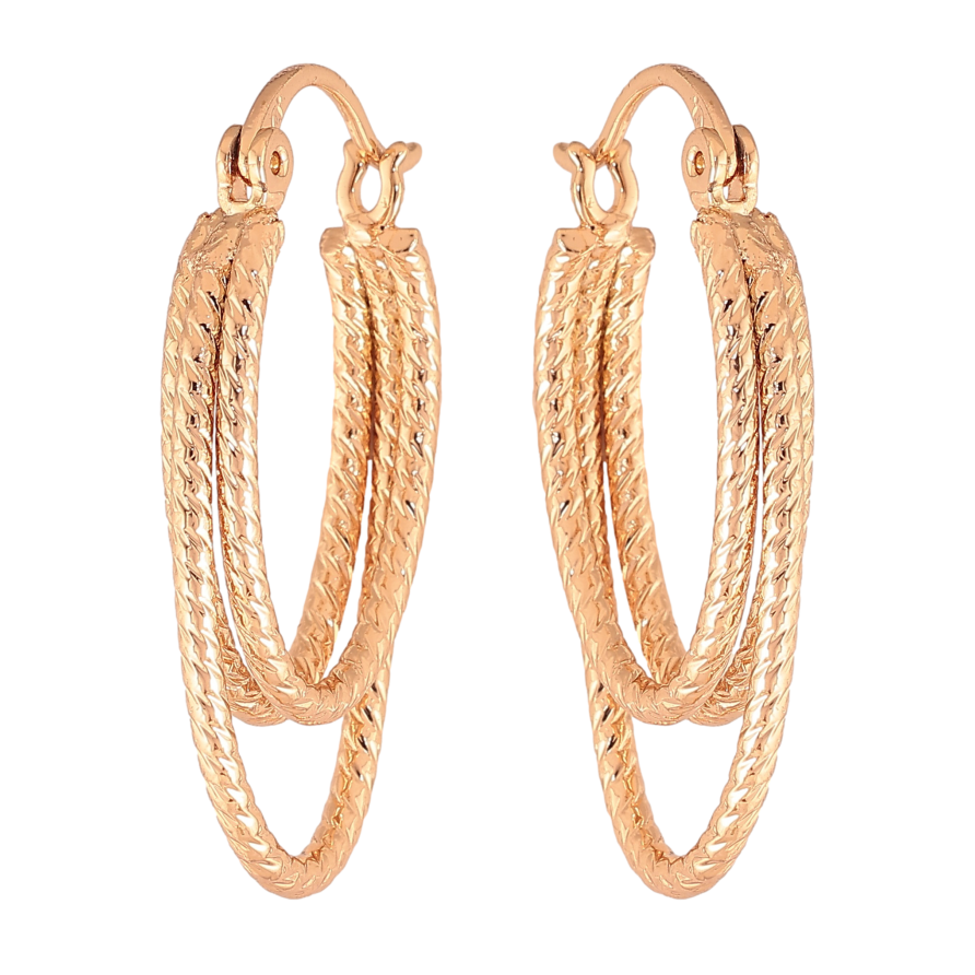 Серьги Xuping цвет Позолота 18K замок-булавка "Декоративный узор" фото №1