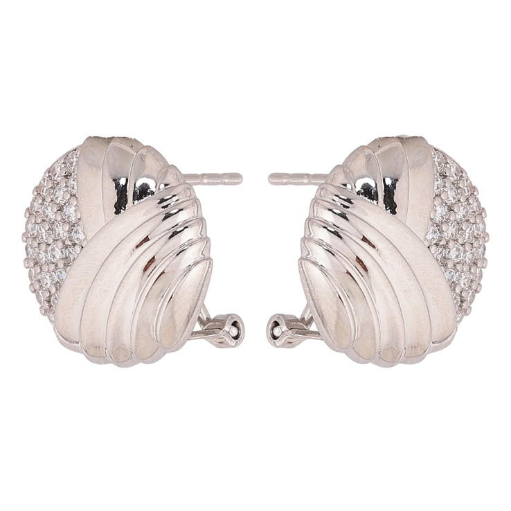 Сережки Xuping колір Родій італійський замок "Візерунок з кристалами" фото №15