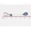 Серьги Xuping цвет Родий с кристаллами Swarovski подвески на колечках "Кристаллы Montana" фото №2 Серьги Xuping цвет Родий с кристаллами Swarovski подвески на колечках "Кристаллы Montana" фото №2