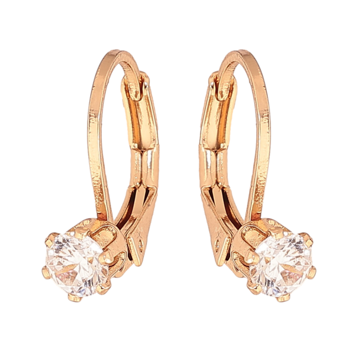 Сережки Xuping колір позолота 18K французький замок кристали на дужках ø 4мм фото №11