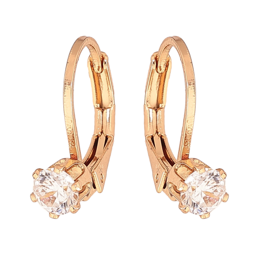 Серьги Xuping цвет позолота 18K французский замок кристаллы на дужках ø 4мм фото №1