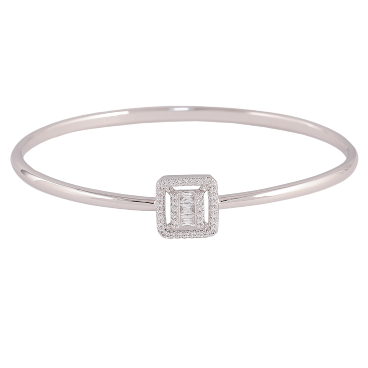 Браслет Xuping колір Родій "Візерунок з кристалами" ø 6см фото №9 Браслет Xuping колір Родій "Візерунок з кристалами" ø 6см фото №9