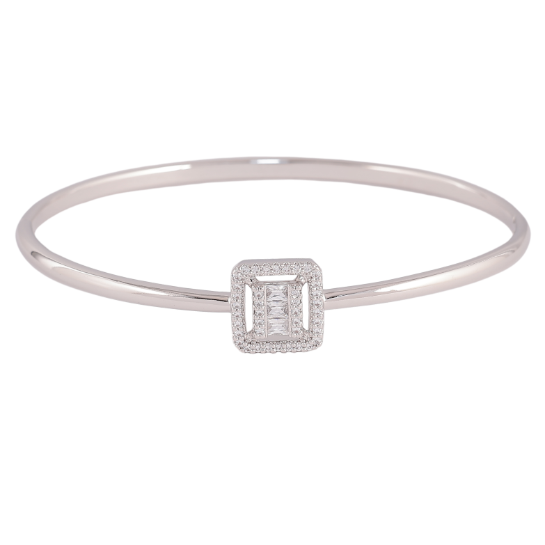 Браслет Xuping колір Родій "Візерунок з кристалами" ø 6см фото №1