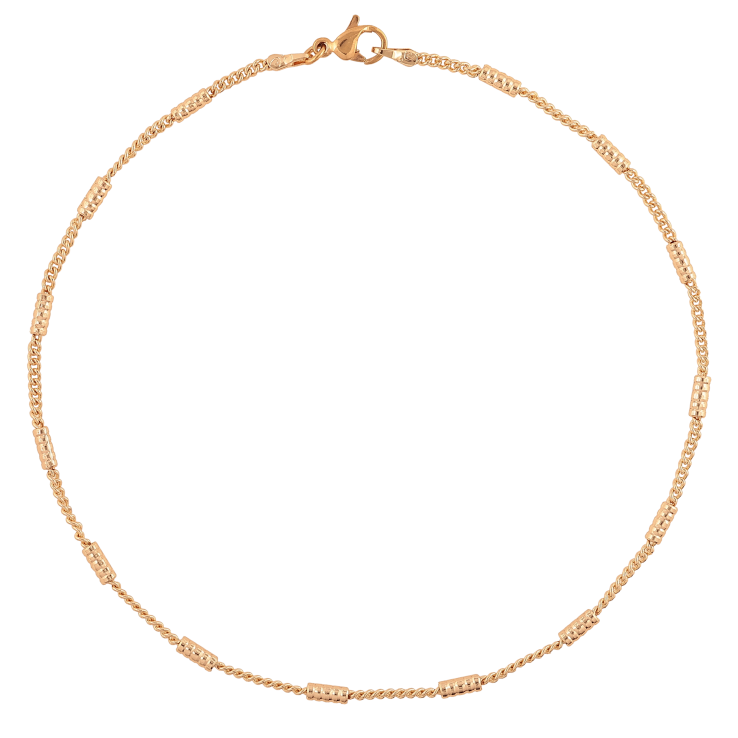 Браслет Xuping M&L колір 18К на ногу "Ланцюжок з циліндрами" довжина 26см х 2мм фото №4