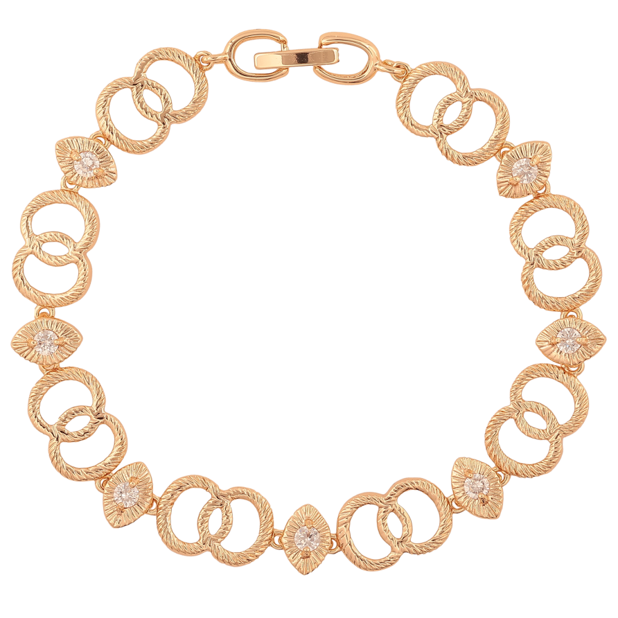 Браслет Xuping M&L колір 18К "Декоративний візерунок" довжина 19.5см х 8-9мм фото №1