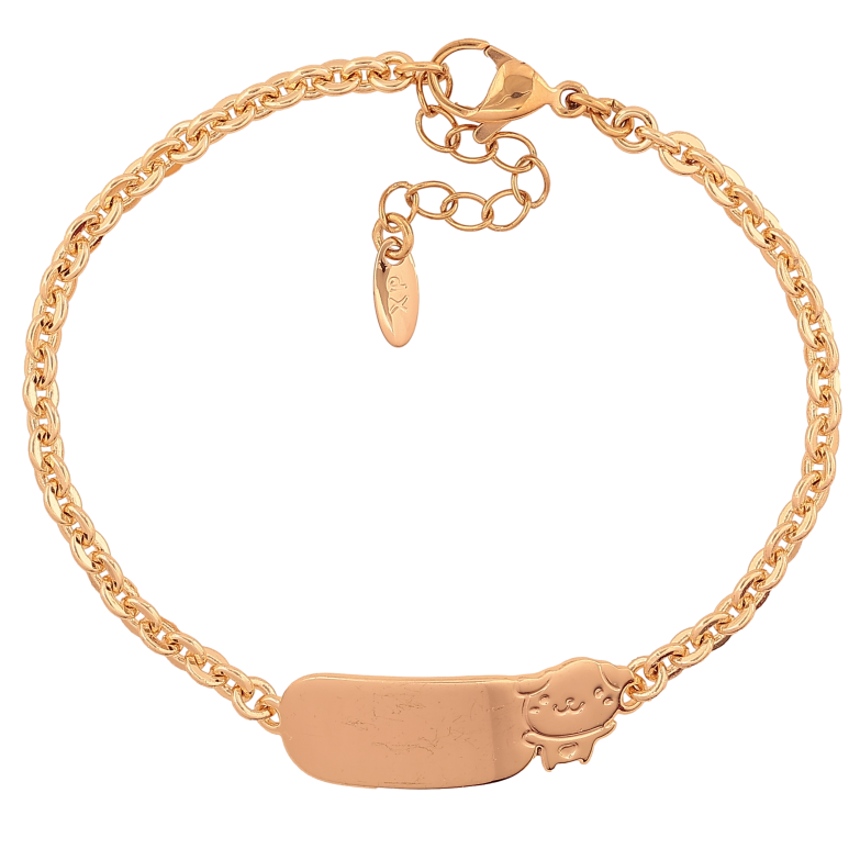 Браслет Xuping M&L колір 18К "Ланцюжок зі вставкою для гравіювання" довжина з дод. ланцюжком 16.5-19.5см х 3.5-10мм фото №1