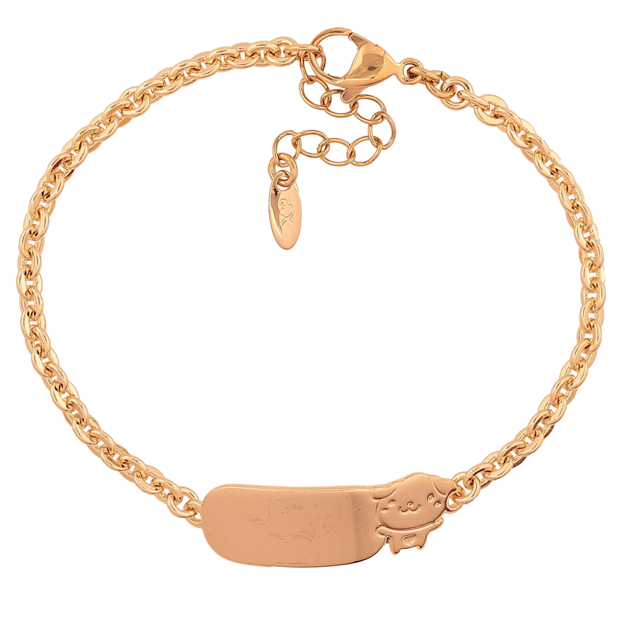 Браслет Xuping M&L колір 18К "Ланцюжок зі вставкою для гравіювання" довжина з дод. ланцюжком 16.5-19.5см х 3.5-10мм фото №1