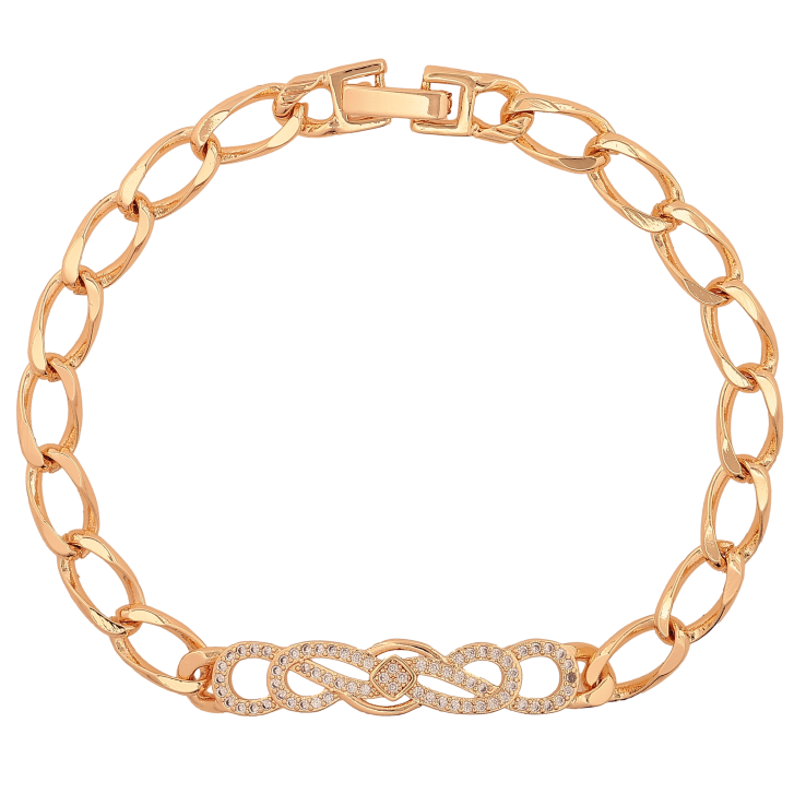 Браслет Xuping M&L цвет 18К "Цепочка Панцирная с декоративной вставкой" длинна 20.5см х 6-8мм фото №13