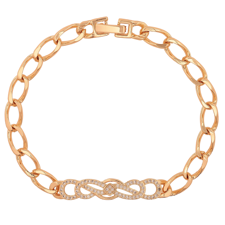 Браслет Xuping M&L колір 18К "Ланцюжок Панцирний з декоративною вставкою" довжина 20.5см х 6-8мм фото №1 Браслет Xuping M&L колір 18К "Ланцюжок Панцирний з декоративною вставкою" довжина 20.5см х 6-8мм фото №1