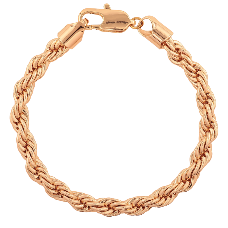 Браслет Xuping M&L цвет 18К "Цепочка плетение Веревка" длинна 21.5см х 7мм фото №1