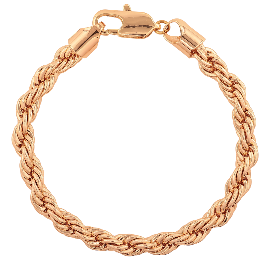 Браслет Xuping M&L колір 18К "Ланцюжок плетіння Мотузка" довжина 21.5см х 7мм фото №1