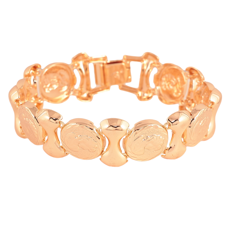 Браслет Xuping M&L цвет 18К "Декоративный узор" длинна 20см х 15-18мм фото №1