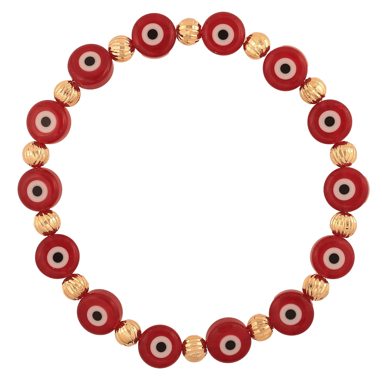 Браслет Xuping M&L колір 18К "Бусини оберіг Око Фатіми" на гумці, вільний розмір, бусин 5-8мм фото №1 Браслет Xuping M&L колір 18К "Бусини оберіг Око Фатіми" на гумці, вільний розмір, бусин 5-8мм фото №1