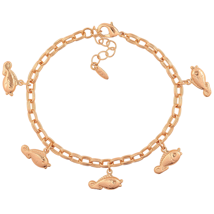 Браслет Xuping M&L цвет 18К "Цепочка с подвесками рыбками" длина с доп. цепочкой 18.5-22см х 4мм фото №24 Браслет Xuping M&L цвет 18К "Цепочка с подвесками рыбками" длина с доп. цепочкой 18.5-22см х 4мм фото №24