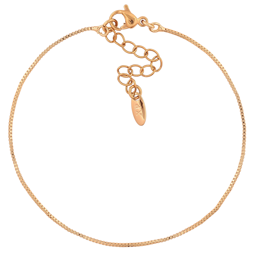 Браслет Xuping M&L колір 18К "Ланцюжок Венеціанський" довжина з дод. ланцюжком 17.5-21см х 1мм фото №1