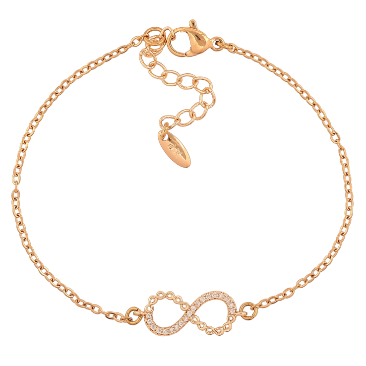 Браслет Xuping M&L цвет 18К "Цепочка с вставкой знак бесконечности" длина с доп. цепочкой 17-19.5см х 2-8мм фото №4