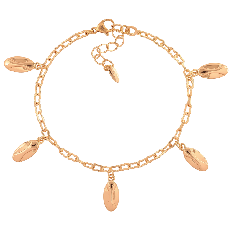 Браслет Xuping M&L цвет 18К "Цепочка с подвесками" длинна с доп. цепочкой 19-22см х 3мм фото №1