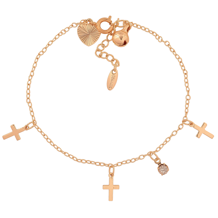 Браслет Xuping M&L цвет 18К "Цепочка с подвесками крестиками" размер с доп. цепочкой 17-20см х 1.5мм фото №18