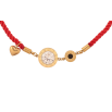 Браслет Xuping цвет Позолота 14K "Красный шнур с декоративными вставками" длинна на затяжке 18-28см х 3мм фото №2