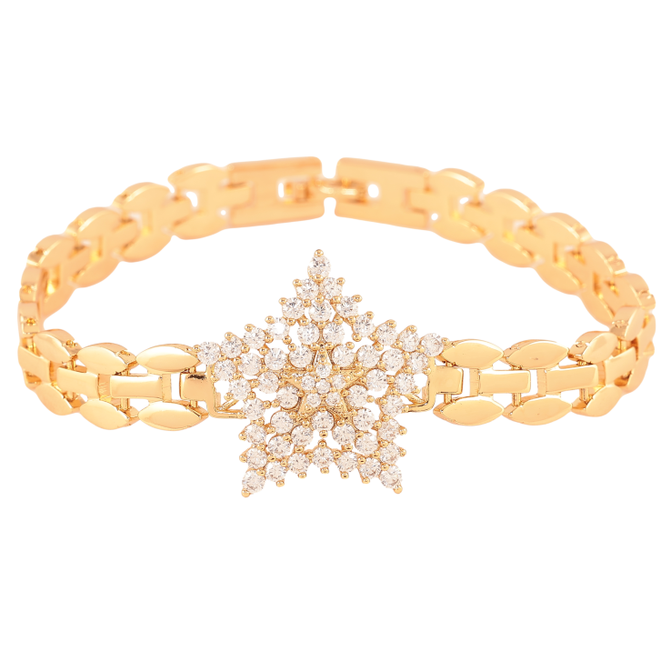 Браслет Xuping колір Позолота 18K "Кристальна зірка" довжина 19,5см х 9мм фото №8 Браслет Xuping колір Позолота 18K "Кристальна зірка" довжина 19,5см х 9мм фото №8