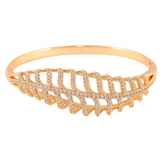 Браслет Xuping цвет Позолота 18K "Декоративный листочек с инкрустацией кристаллами" ø 6см фото №1 Браслет Xuping цвет Позолота 18K "Декоративный листочек с инкрустацией кристаллами" ø 6см фото №1