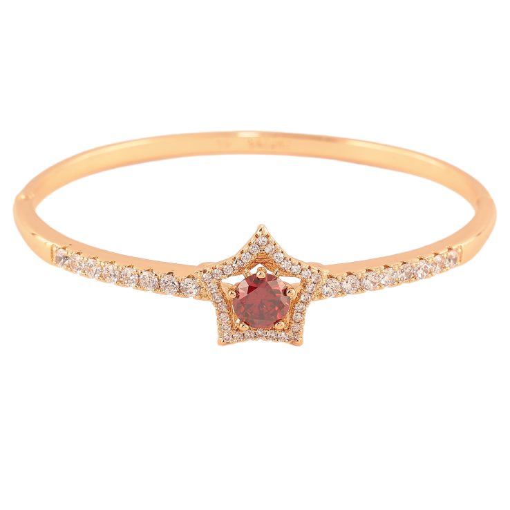 Браслет Xuping колір Позолота 18K "Доріжка кристалів із червоною кристальною зіркою" ø 6см фото №14