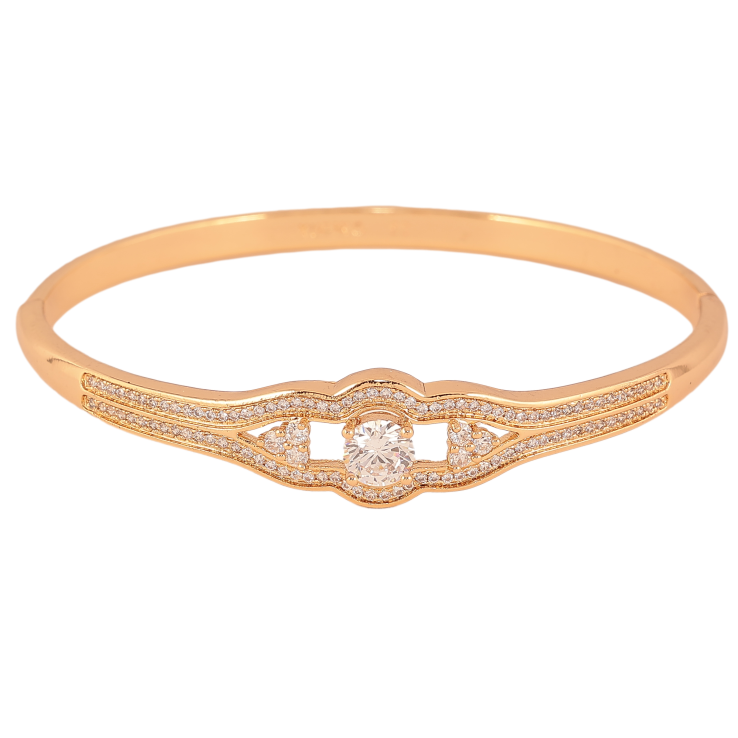 Браслет Xuping колір Позолота 18K "Візерунок з кристалами" ø 6см фото №3