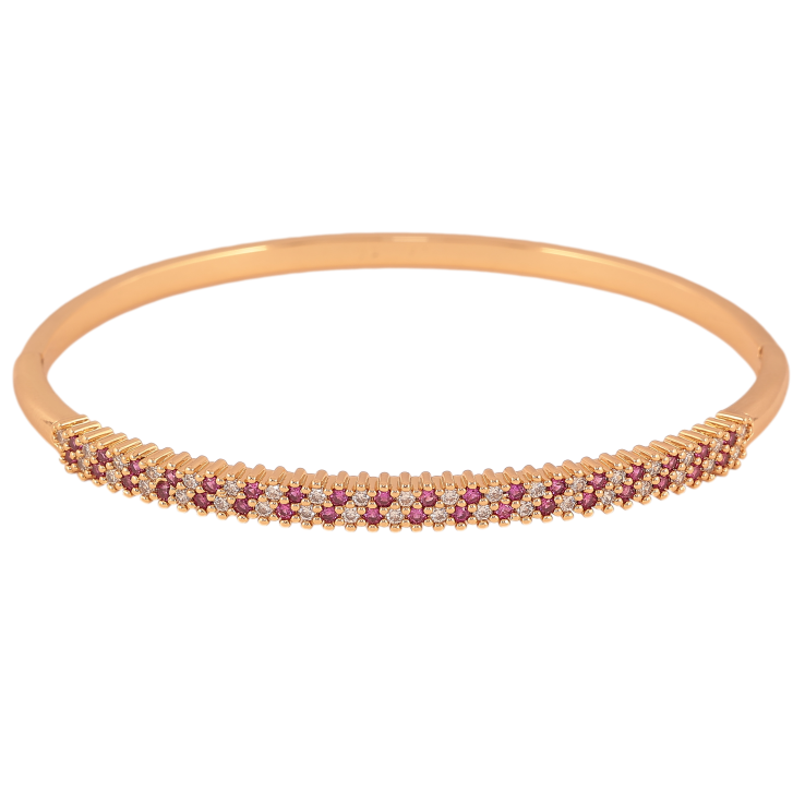 Браслет Xuping колір Позолота 18K "Інкрустація біло-рожевими кристалами" ø 6см фото №18