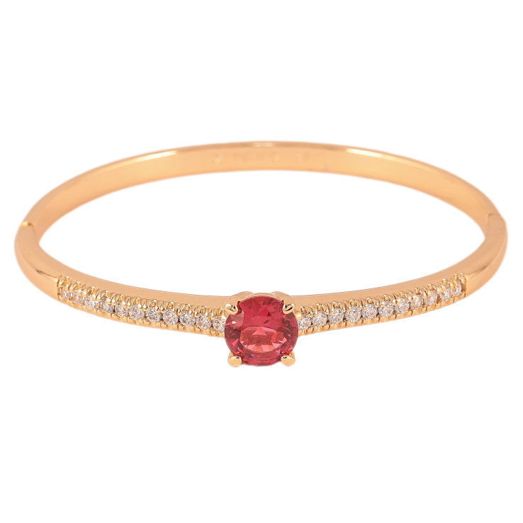 Браслет Xuping Позолота 18K "Інкрустація цирконій та вставка малиновий кристал" ø 6см фото №21