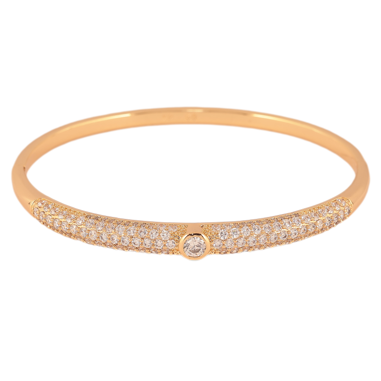 Браслет Xuping колір Позолота 18K "Інкрустація кристалами" ø 6см фото №1 Браслет Xuping колір Позолота 18K "Інкрустація кристалами" ø 6см фото №1