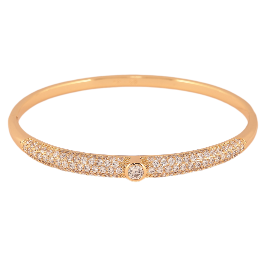 Браслет Xuping колір Позолота 18K "Інкрустація кристалами" ø 6см фото №1 Браслет Xuping колір Позолота 18K "Інкрустація кристалами" ø 6см фото №1