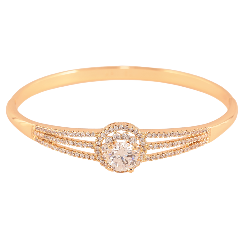 Браслет Xuping цвет Позолота 18K "Инкрустация кристаллами" ø 6см фото №1