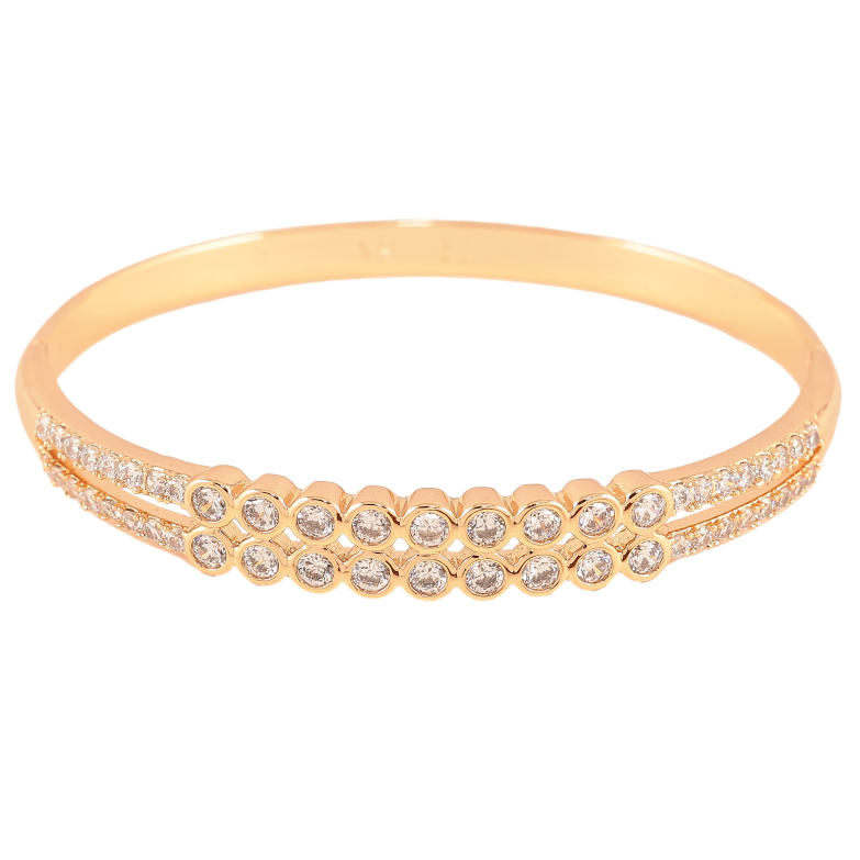 Браслет Xuping колір Позолота 18K "Кристальні доріжки" ø 6см фото №6