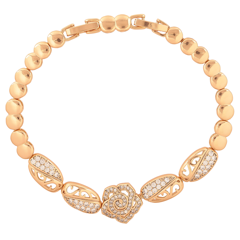 Браслет Xuping цвет Позолота 18K "Цветочное совершенство" длина с доп. замком 17,19см х 5-8мм фото №1 Браслет Xuping цвет Позолота 18K "Цветочное совершенство" длина с доп. замком 17,19см х 5-8мм фото №1