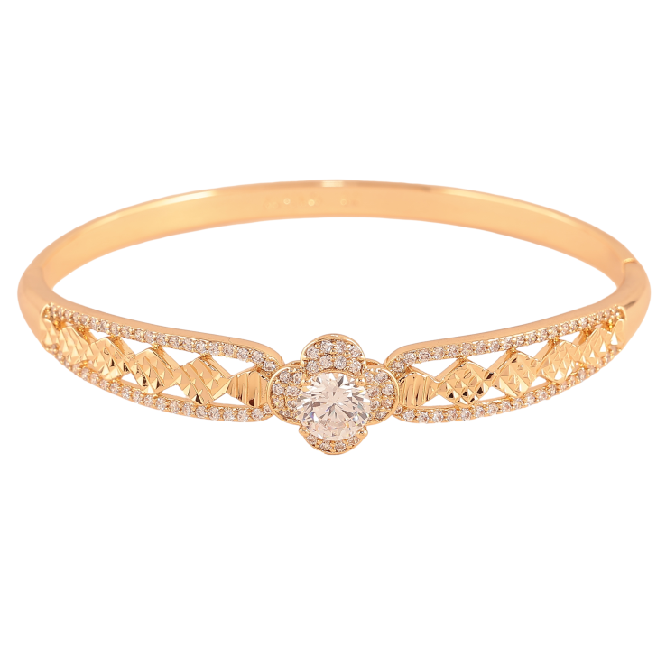 Браслет Xuping колір Позолота 18K "Квіткова ніжність" ø 6см фото №6