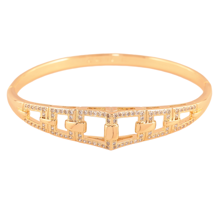 Браслет Xuping колір Позолота 18K "Строга Геометрія" ø 6 см фото №9