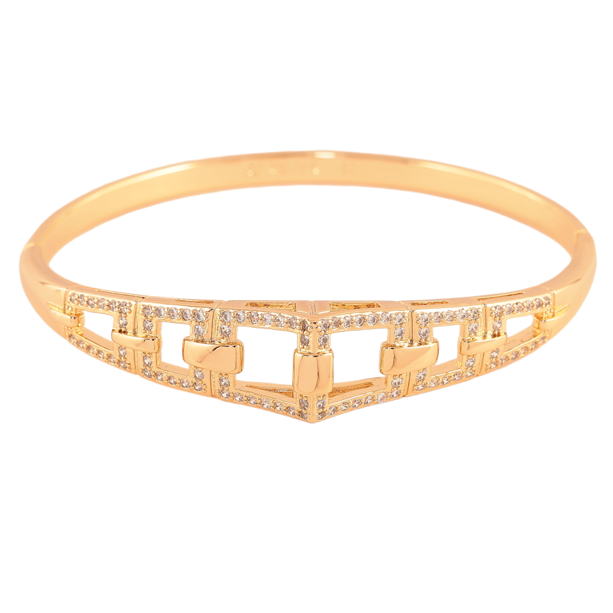 Браслет Xuping колір Позолота 18K "Строга Геометрія" ø 6 см фото №1 Браслет Xuping колір Позолота 18K "Строга Геометрія" ø 6 см фото №1